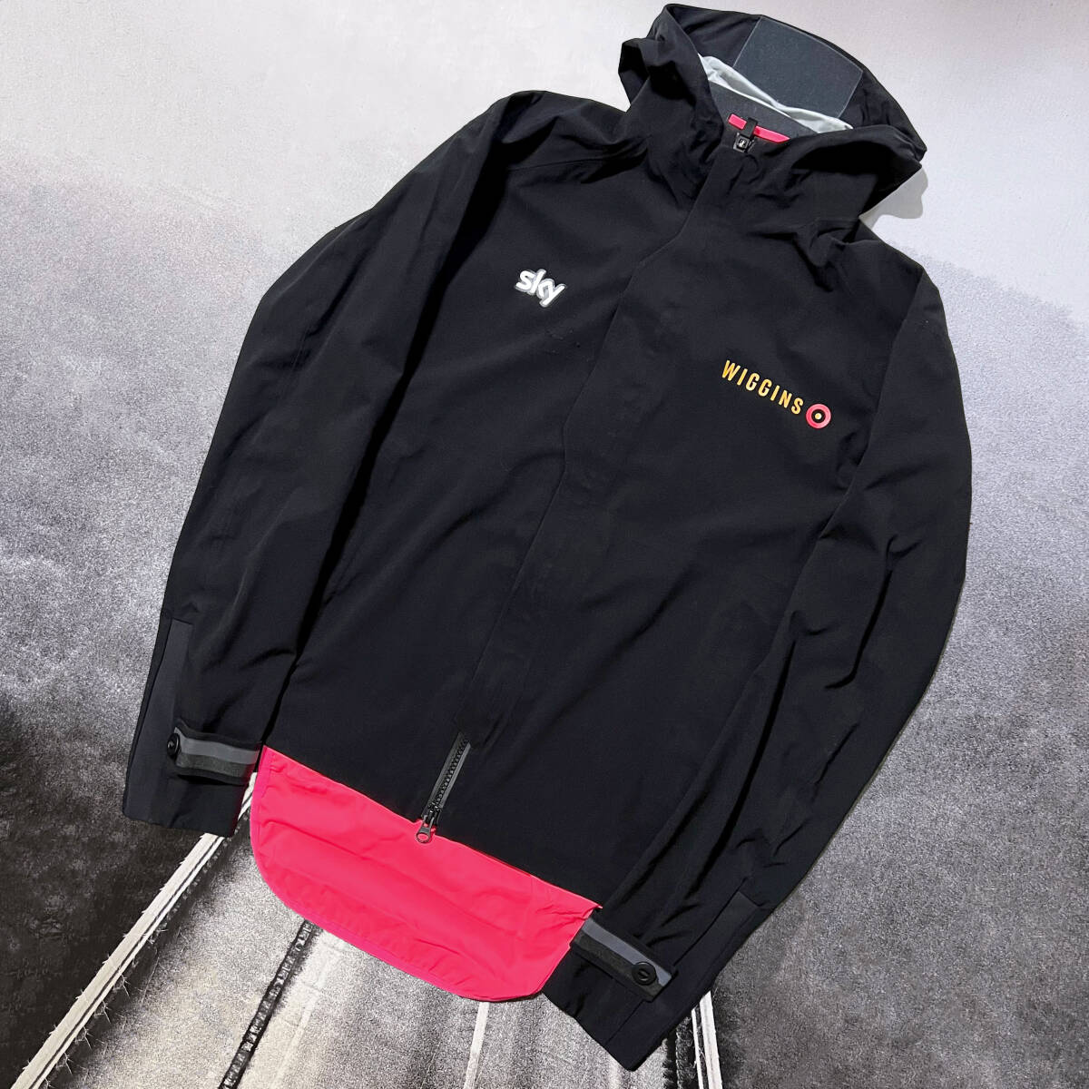 Rapha Men's Team Sky Team Wiggins Hooded Rain Jacket Sサイズ ラファ チームスカイ チームウィギンス フーデッド レイン ジャケット拍卖