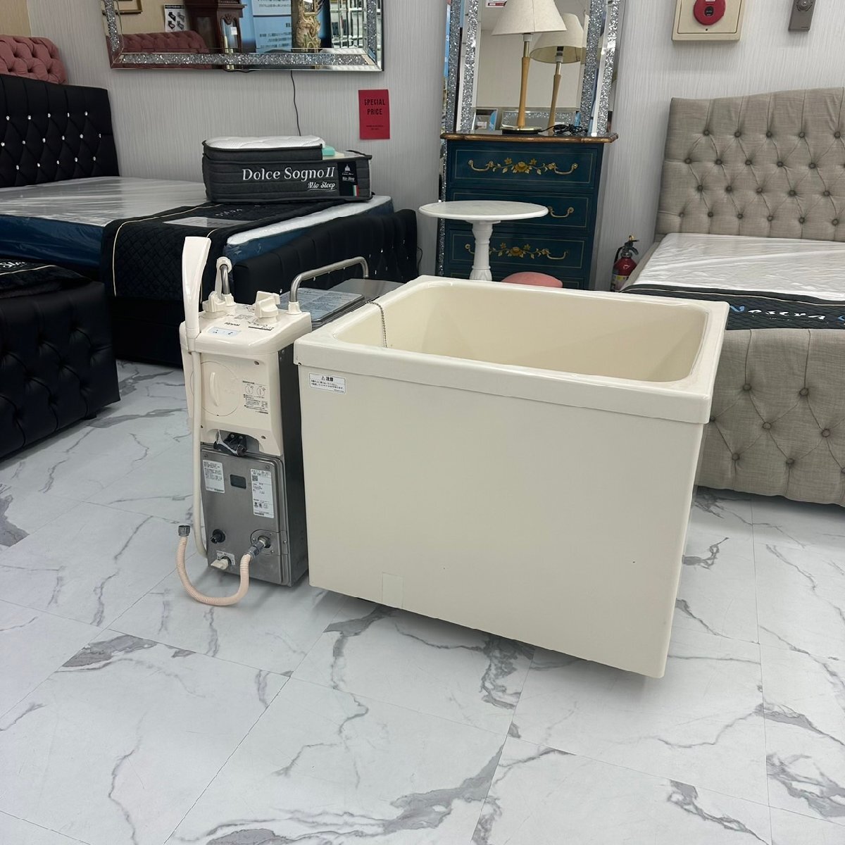 (Rinnai リンナイ)LPガス用 シャワー付きふろがま ガス風呂釜市営 県営 2023年製 RBF-BSBN-FX-R-T、浴槽セット PB-802BL/L11拍卖