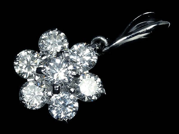 2MK15315D【売り切り】新品【RK宝石】《Diamond》極上ダイヤモンド 総計1.05ct Pt900 高級ペンダントヘッド ネックレス ダイヤ フラワー拍卖