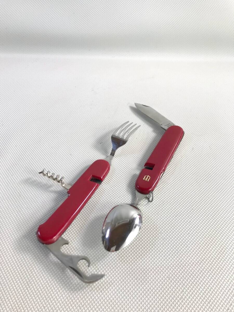 S7826/アウトドア 6ツール内蔵 多機能マルチツール 6徳 スプーン フォーク ナイフ キャンピング ★【未確認】240927拍卖