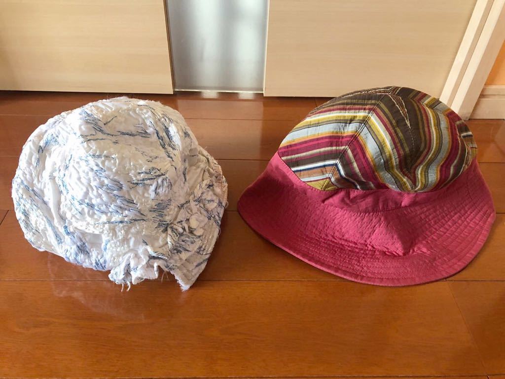 帽子屋2点で3万円位で購入フランス製帽子ハット2点セット♪Catharine cardis ParisカトリーヌカルディーヌJeromeLemaithParis白ピンク系拍卖