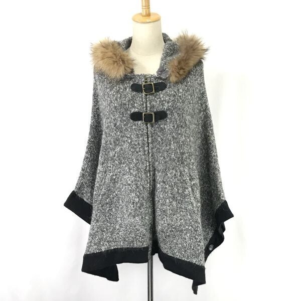 トランナ/TRANNA★ニットポンチョ/コート【レディースF/グレー/gray】Coat/Jacket/Jumper◆BH769拍卖