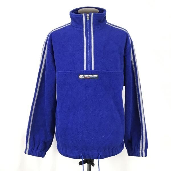 Giordano/ジョルダーノ★ハーフジップ/プルオーバーフリースブルゾン【Mens size -L/青/blue】Jackets/Jumpers◆BH72拍卖