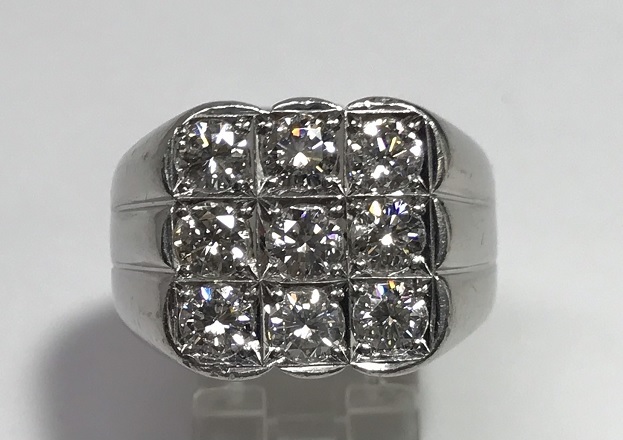 Pt900 プラチナ 44.4g ダイヤ 2.50ct リング 18号拍卖