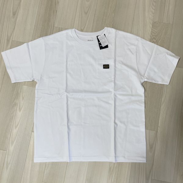 新品 未使用 タグ付 RVCA ルーカ 半袖Tシャツ 白 ホワイト Lサイズ 丸首 サーフTシャツ 胸ポケット サーフィン拍卖