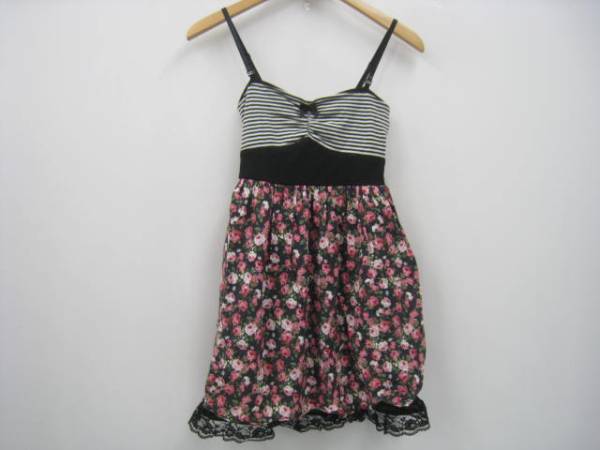 one way ワンウェイ ボーダー 花柄 レース チュニック 黒 白 ピンク 拍卖