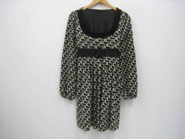 Rojita ロジータ ワンピース 千鳥格子 ブラック×ベージュ 拍卖