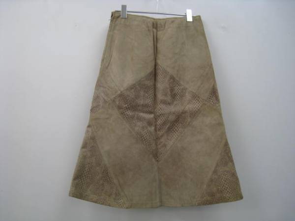 un dix cors アンディコール スカート ベージュ 2 豚革拍卖