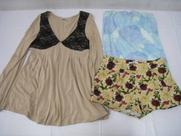 3点セット リップサービス ショートパンツ ベアトップ レースチュニック拍卖