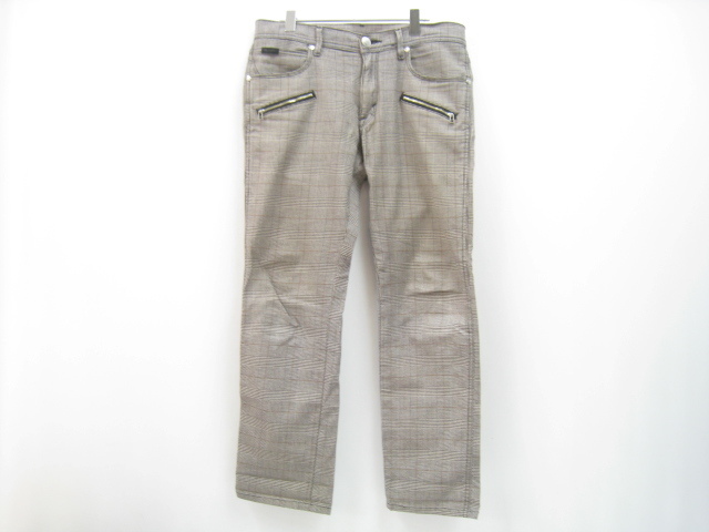 Wrangler ラングラー W05202 グレンチェック チェック柄 ジップデザイン ストレッチ パンツ SIZE 32 拍卖