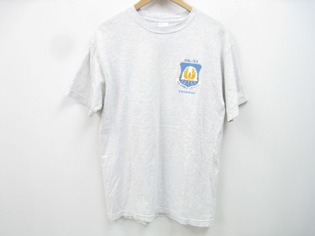 EDMOND AIR FORCE J.R.O.T.C. スクール エンブレム ロゴ プリント 半袖 Tシャツ ライトグレー杢 Mサイズ 拍卖