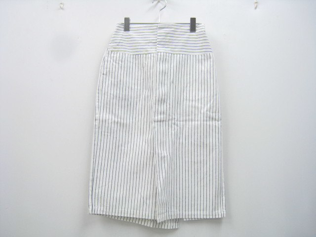 GALLARDAGALANTE ガリャルダガランテ スリット ストライプ柄 タイトスカート カジュアル 紺×白 ネイビー×ホワイト サイズフリー F 拍卖