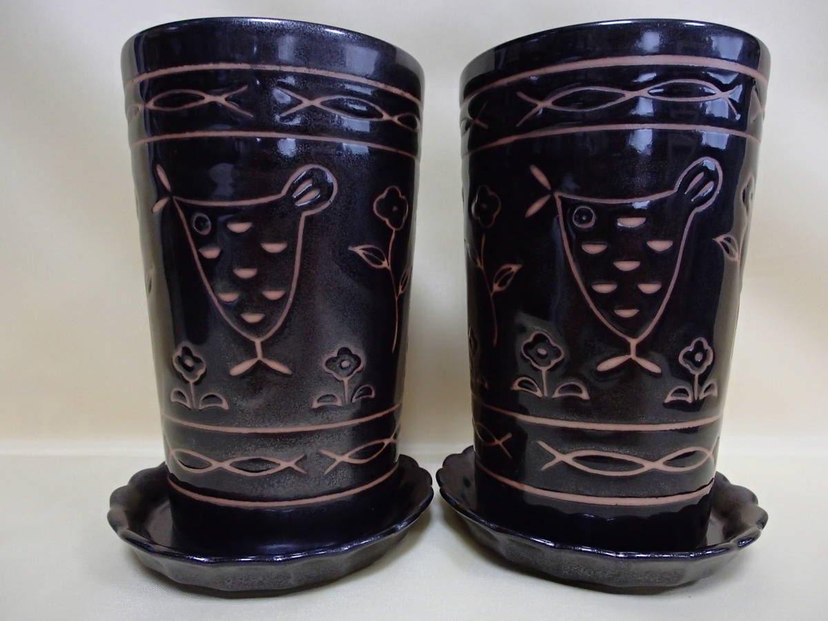 【フリーカップ】【コースター(おつまみ入れ)付き】(2客)未使用・箱なし・美品拍卖