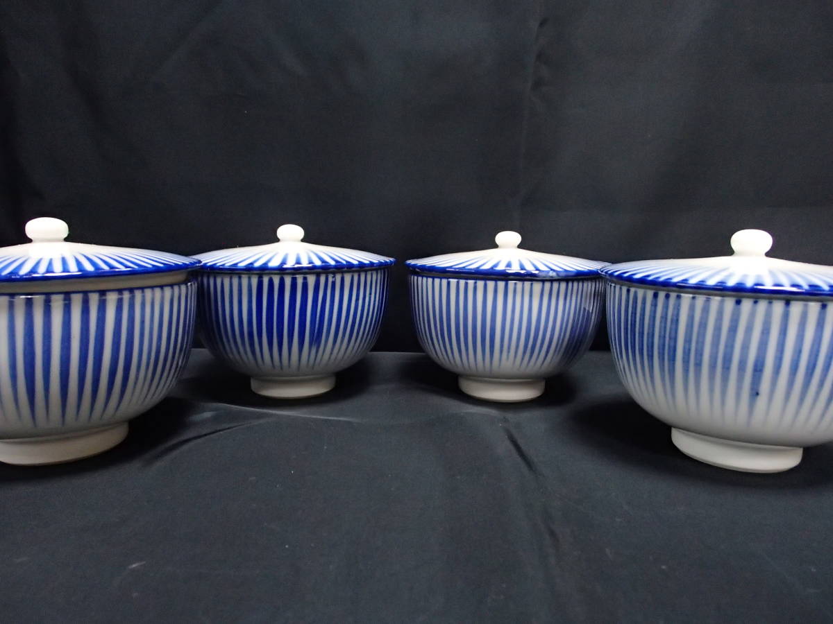 【蓋付き湯のみ】(4客)【十草】未使用・箱なし・美品拍卖