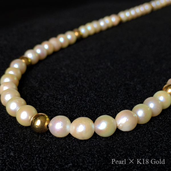 美品 箱付き 本真珠 珠6mm 造幣局マーク K18 ネックレス パール 真珠 金 YG 750 ゴールド ボール レディース ジュエリー アクセサリー拍卖