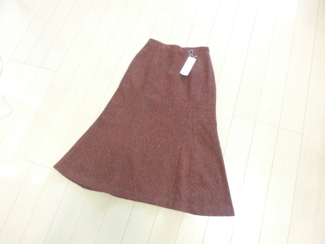 Se ninon「セ ニノン」 フレアスカート 朱オレンジ ウールネップ拍卖