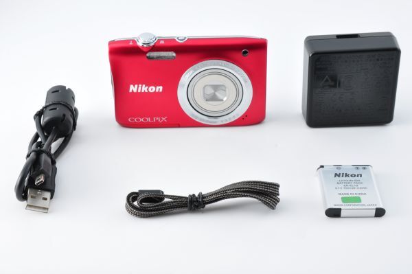 Nikonニコン Coolpix クールピクスS2900 20.1MP コンパクトデジタルカメラ レッド 充電器、バッテリー付 動作確認済#52拍卖