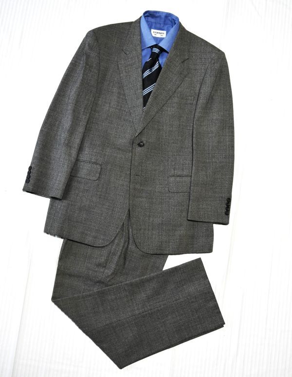 ★美品★DAKS★ダックス★ 上品なグレー 着心地良く高級感ある2釦スーツ L AB6 -175 秋冬物 #15拍卖