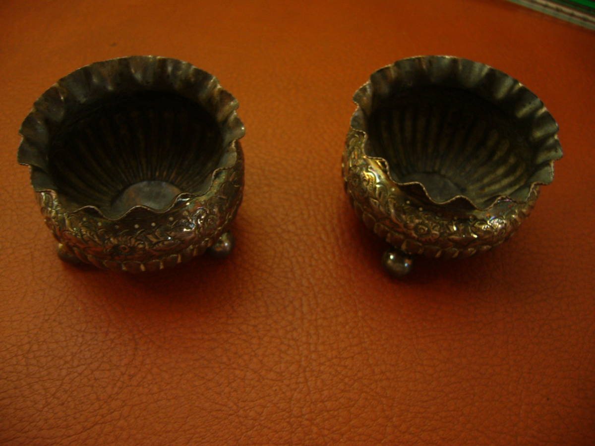 英国アンティーク ソルトポット 2個 アンティーク ★★送料無料★★拍卖