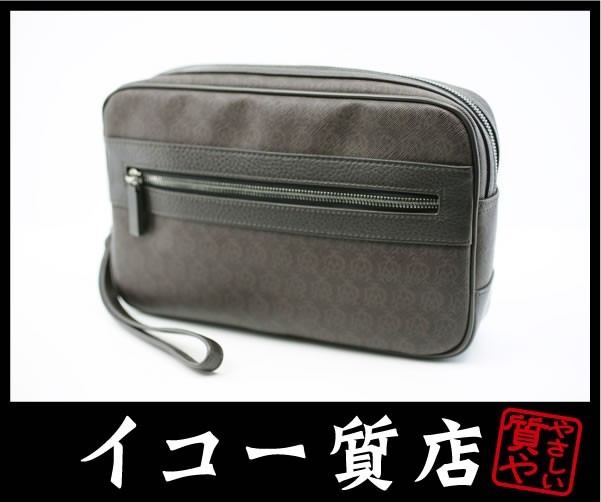 イコー質店 ダンヒル ウィンザー セカンドバッグ L3W791B PVC×カーフレザー ダークブラウン RY2866拍卖