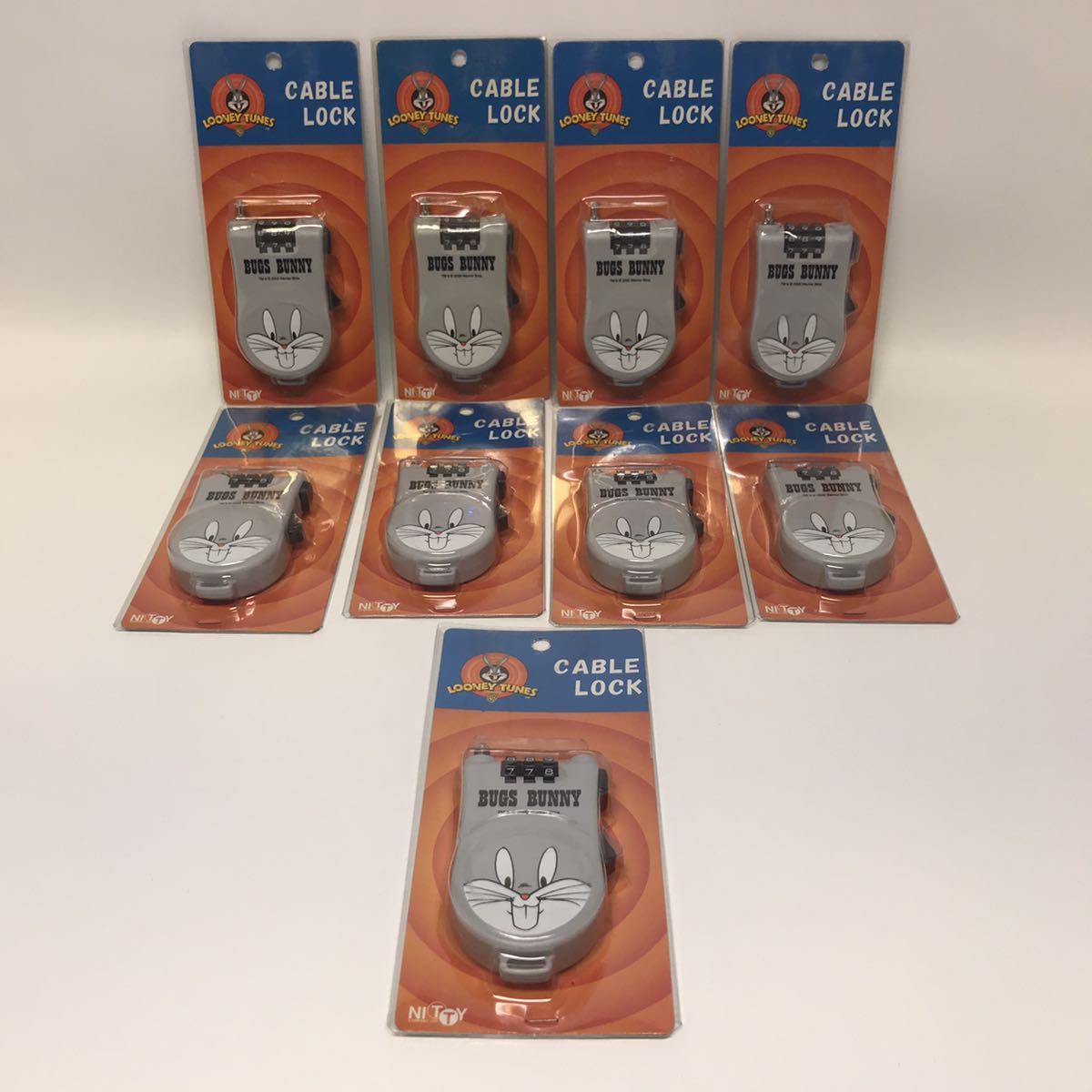 【新品・未開封】LOONEY TUNES ケーブルロック 9個セット 鍵 ルーニー 1つ定価2200円 バックス バーニー拍卖