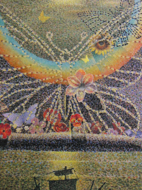 小原稔、【サンタマリア号(明日に望みを)】、希少な大判額装用画集より、美品、日本人画家、新品額装付、送料込み拍卖