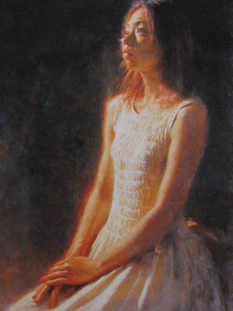 三澤寛志、【金箔の月】、希少な大判額装用画集より、美品、日本人画家、新品額装付、送料込み拍卖