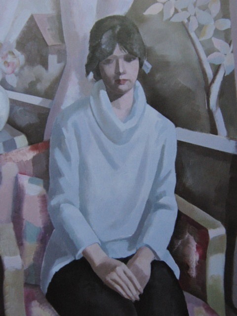 前田利昌、【窓辺】、希少な大判額装用画集より、美品、日本人画家、新品額装付、送料込み拍卖