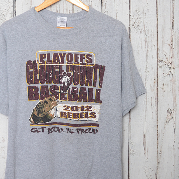 ST1979 ジルダン george county rebel baseball Tシャツ XL 肩62 2012 野球 メール便可 xq拍卖
