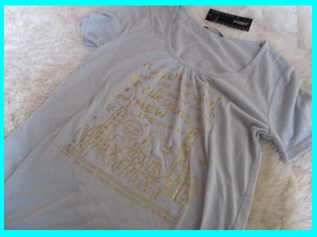 未使用 INDINY 薄手ラウンドTシャツ L拍卖