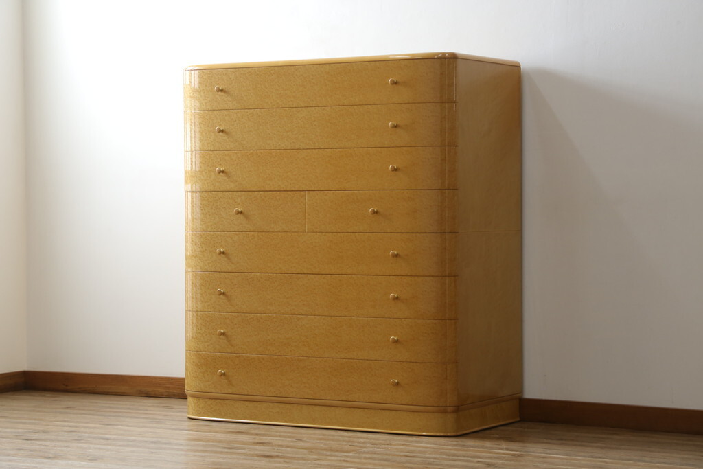 R-079196 中古 美品!! 最高級!! 松創(MATSUSO・マツソウ) バーズアイメープル チェスト(引き出し)(定価約120万円)拍卖