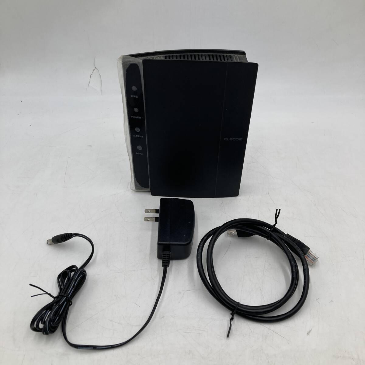 【現状品】ELECOM/エレコム WRC-1167GHBK2-l 本体/ACアダプター/LANケーブル wi-fi 通電確認済み 黒/ブラック拍卖