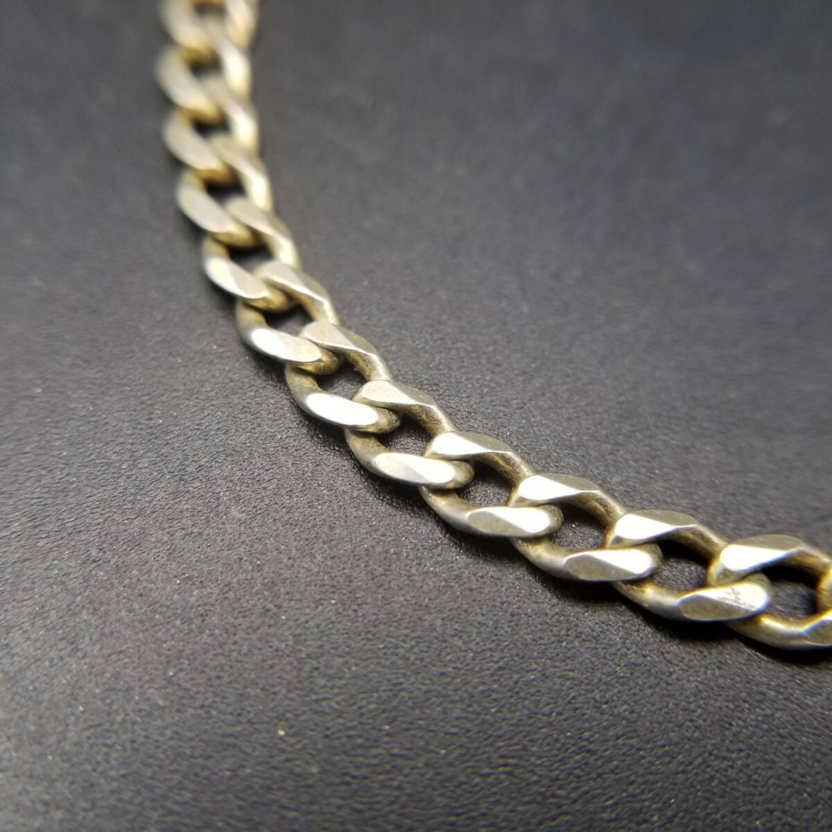 イタリア製 ラウンド 喜平チェーン 925 シルバー ヴィンテージ ロング ネックレス 銀 英国 London Convention マーク シンプル Y23-C拍卖