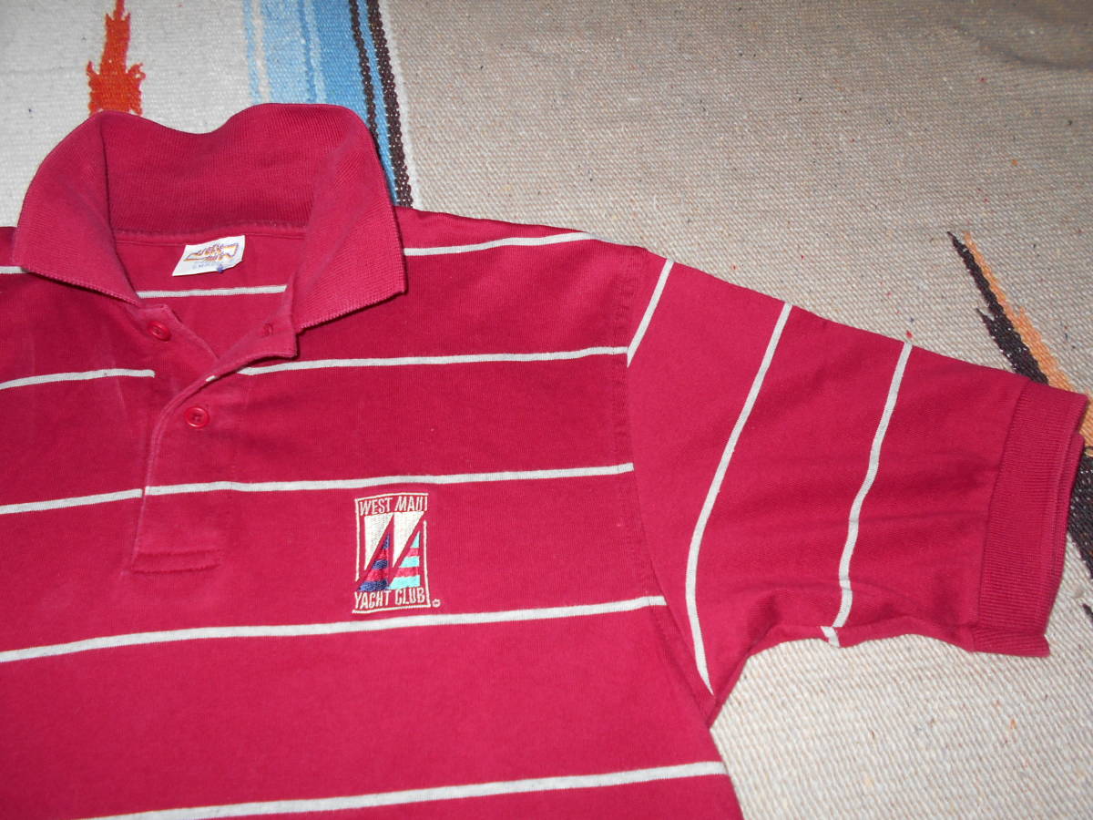 1970年代製 CRAZY SHIRTS HAWAII WEST MAUI YACHT CLUBハワイ ウェスト マウイ ヨット クラブ ポロシャツ MADE IN USA帆船SAILING BOAT拍卖