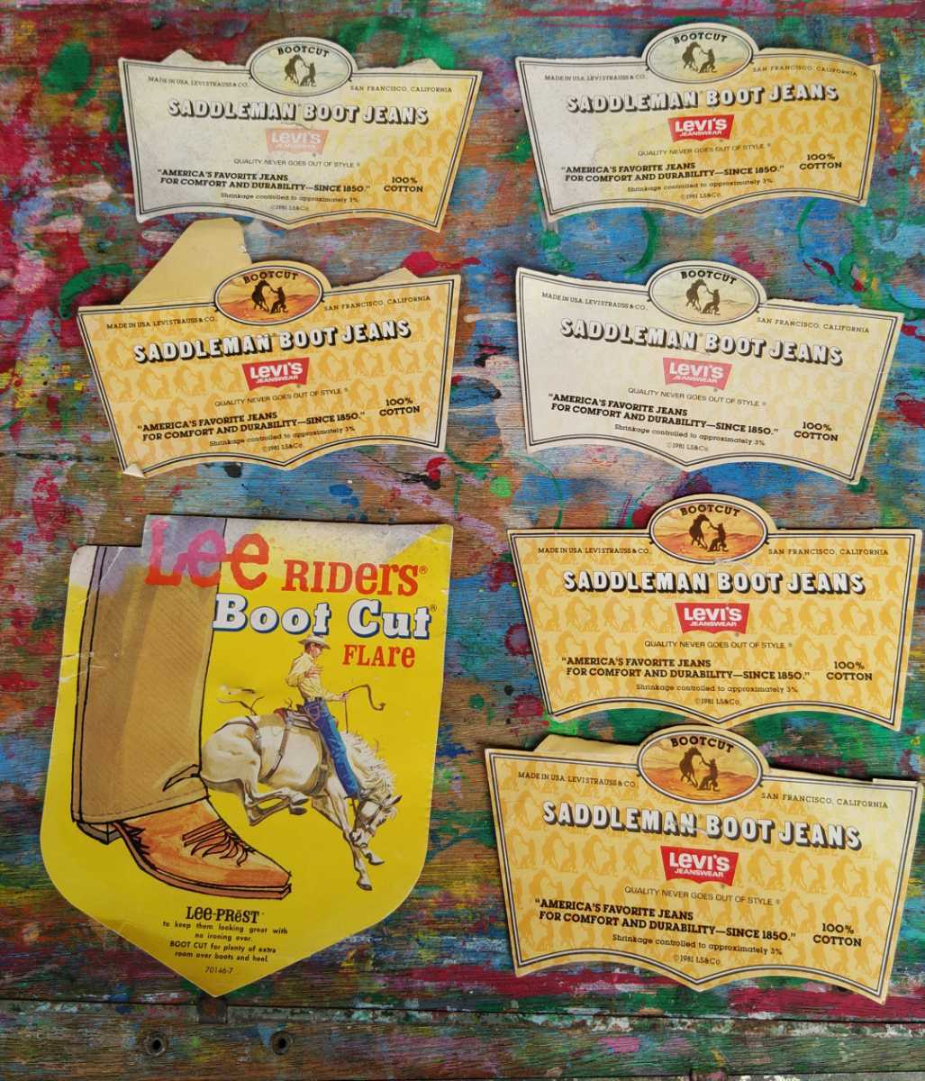 80s Vintage リーバイスフラッシャー Levis 1981年 リーバイス紙ラベル×6 Lee紙ラベル×1 ビンテージ USA レトロ アメリカ拍卖