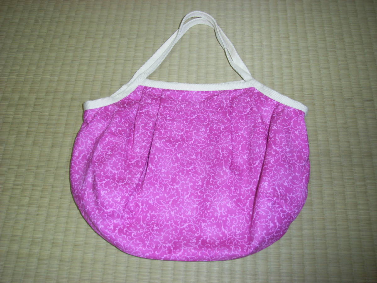 ハンドメイド★グラニーバッグ★手さげ★ピンク中拍卖