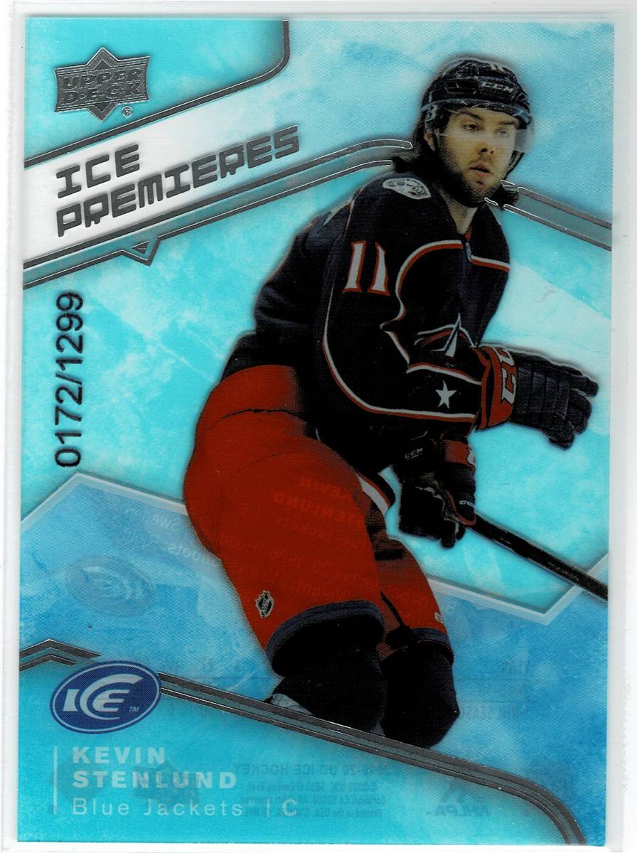 2019-20 UD Ice Hockey Kevin Stenlund Ice Premieres RC /1299拍卖