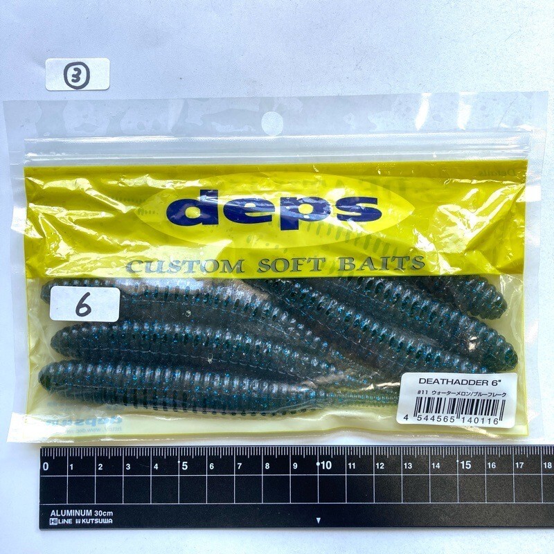 812358 新品 デプス デスアダー 6インチ 6本 希少 旧パッケージ DEPS DEATHADDER #11 ウォーターメロン/ブルーフレーク③拍卖