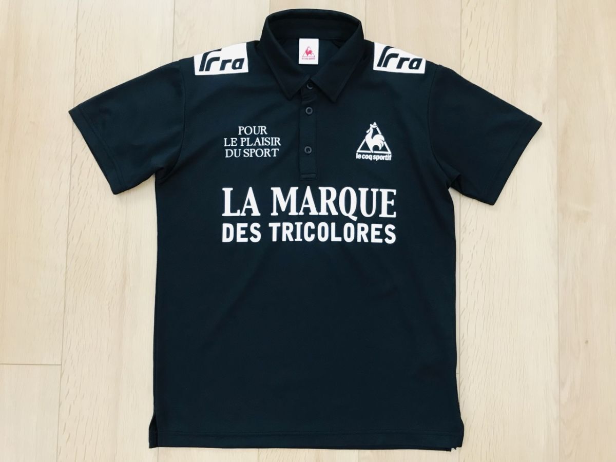 【美品】ルコックスポルティフ*ドライポロシャツ*黒*S拍卖