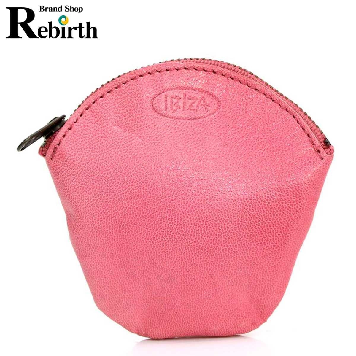 ibiza / イビザ レザー小銭入れ コインケース レザー ピンク ファスナー開閉 NT拍卖