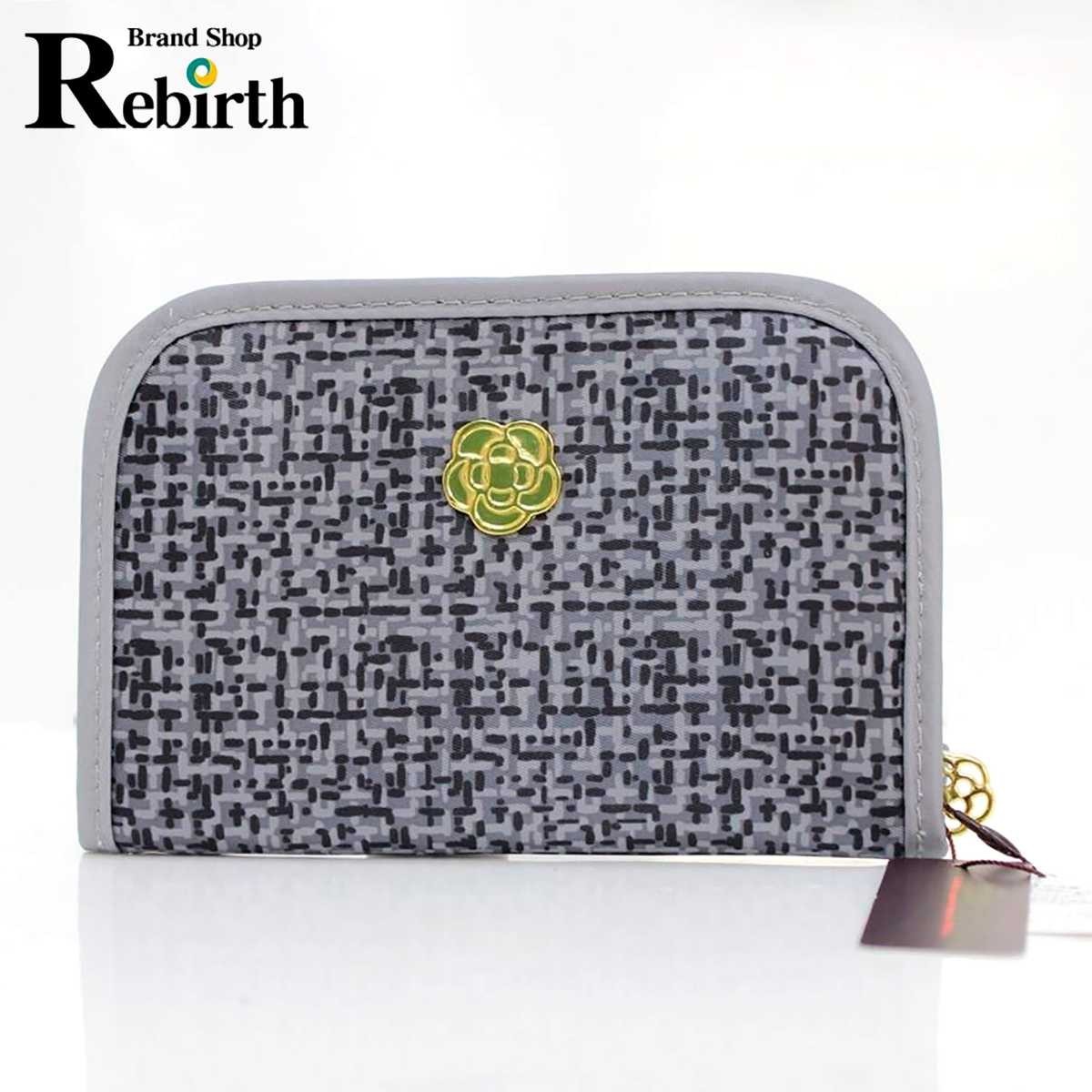 CLATHAS / クレイサス 二つ折り財布 ポーチ ナイロン グレー ホック開閉 内:札入れ×1、小銭入れ×1オープンポケット×1 NT拍卖