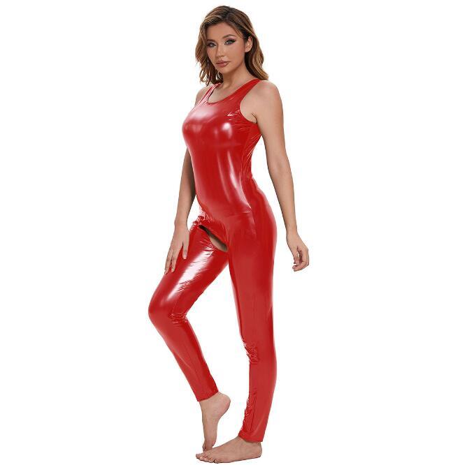 YT0618 レディースパンツ☆ 大人sexy☆ 可愛い 上質 合皮 ボディスーツ 赤拍卖