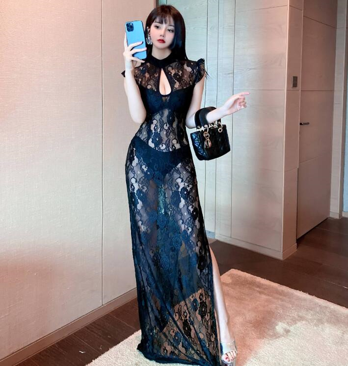 LN0603 レディースワンピース☆  大人sexy☆   上質  可愛い  美尻美胸美脚  dress   総レース  ロング丈 拍卖