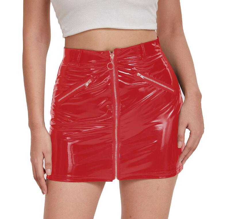 YT0618 レディーススカート☆ 大人sexy☆ 上質 可愛い 合皮 赤拍卖