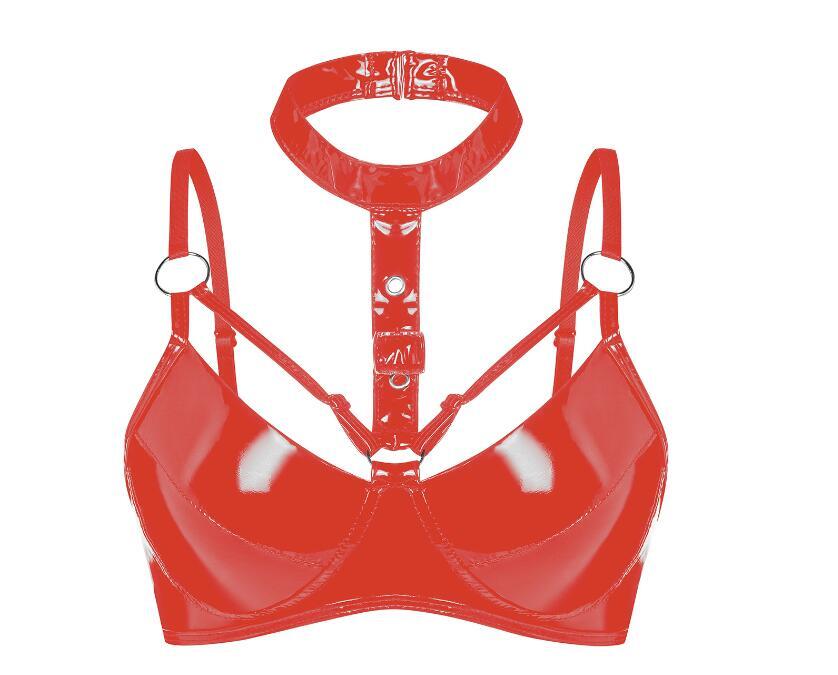 YT0618 レディースキャミソール☆  大人sexy   合皮 ☆ 可愛い  素敵  赤拍卖