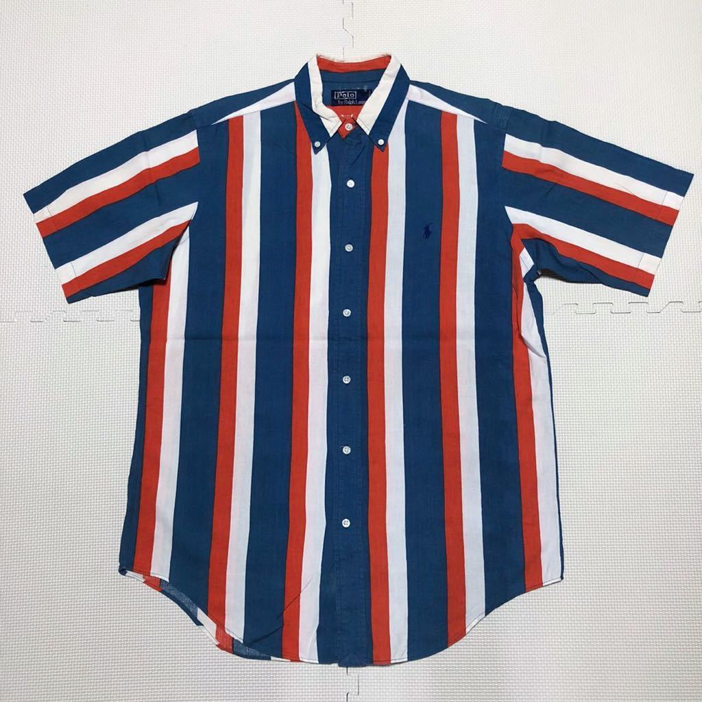 RALPH LAUREN ラルフローレン ボタンダウン 半袖シャツ ストライプ M拍卖