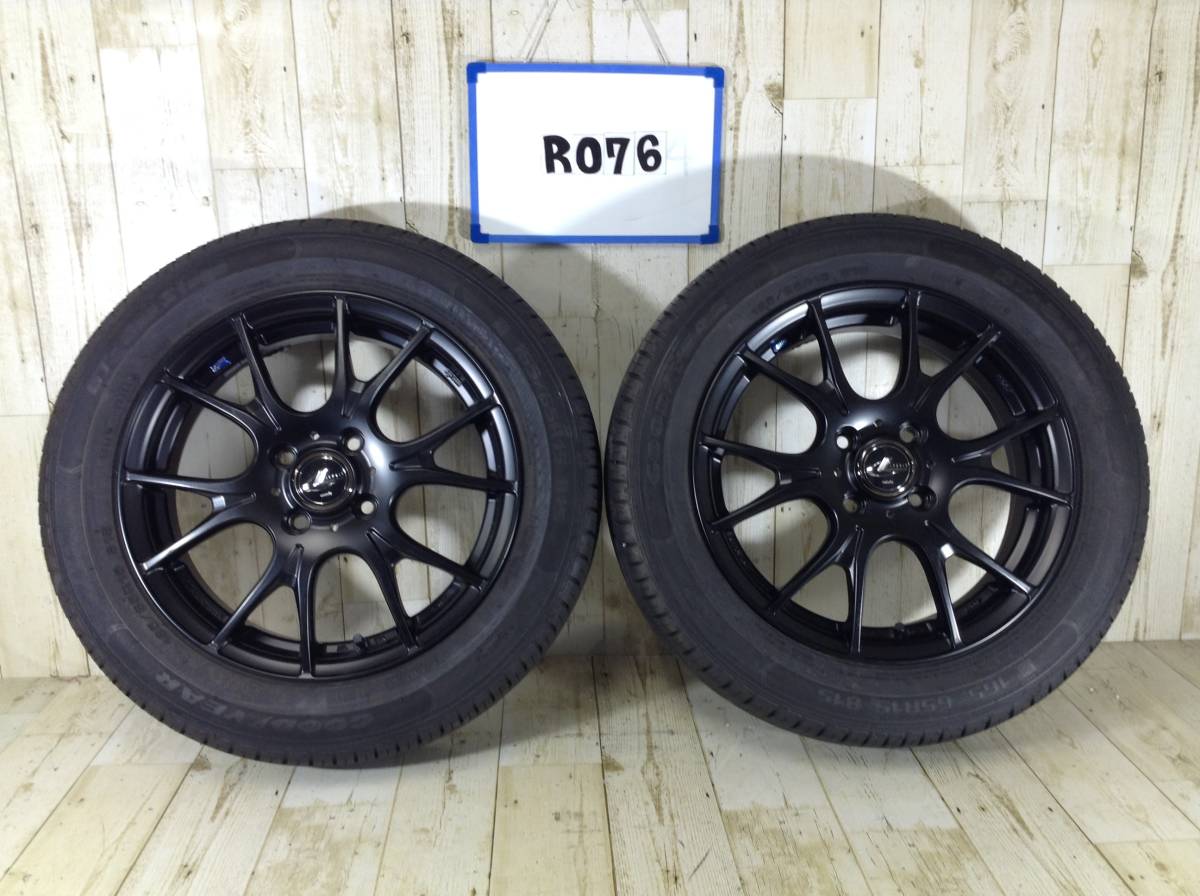 ★★★R076★★ タイヤホイール2本 レオニス 4H/PCD100 165/65R15 4.5J Offset +45 夏タイヤ GOODYEAR GT C-CO Stage拍卖