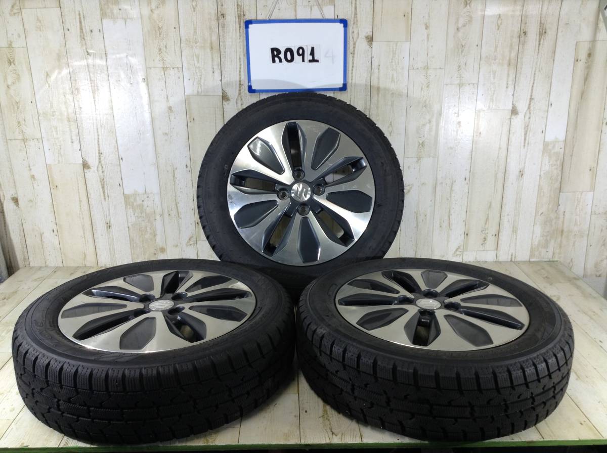 ★★★R091★★ タイヤホイール3本 スズキ純正 4H/PCD100 165/65R15 4.5J Offset +45 スタッドレスタイヤ GARIT GIZ TOYO拍卖