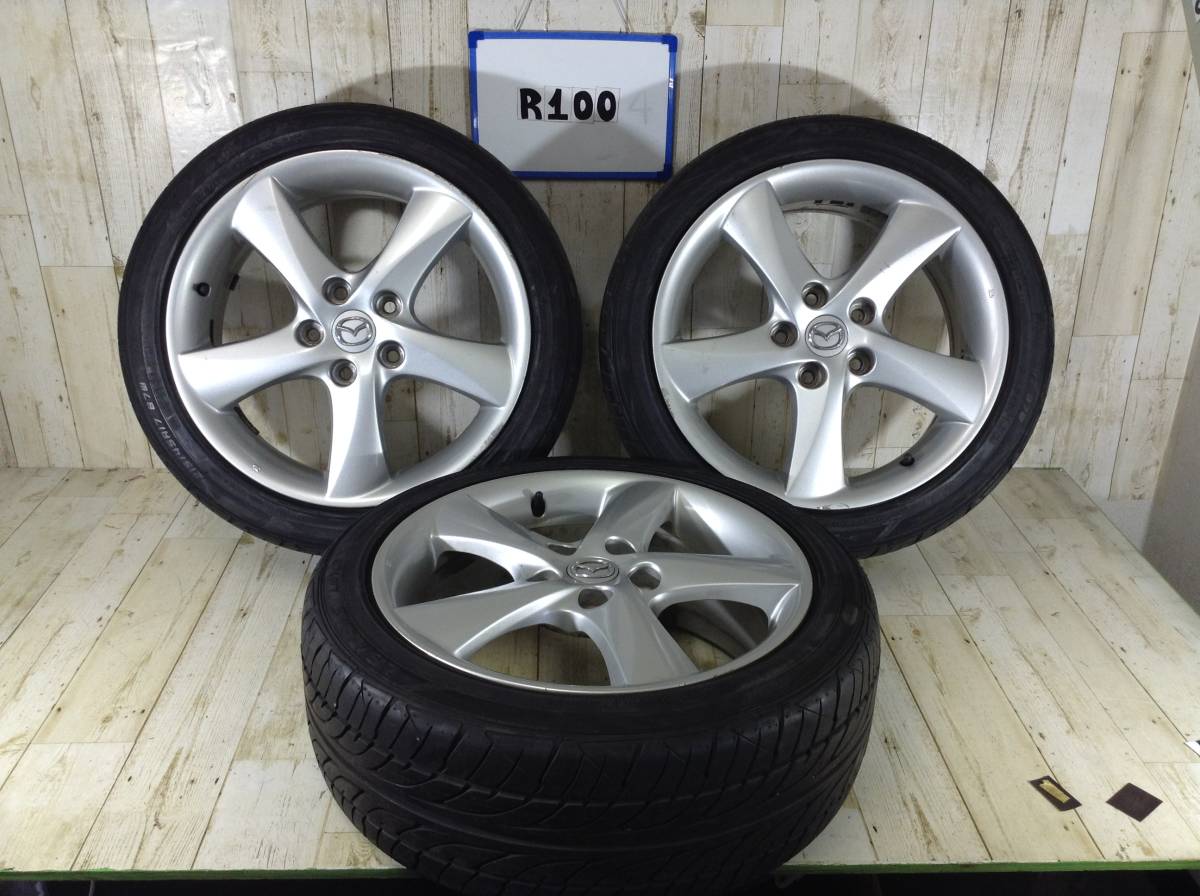 ★★★R100★★ タイヤホイール2本 マツダ アテンザ純正 5H/PCD114.3 215/45R17 7J Offset +55 ラジアルタイヤ DUNLOP LEMANS拍卖