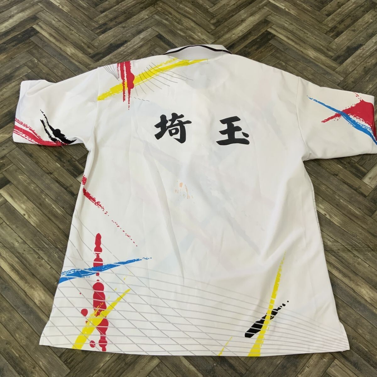 HY37 実物 ヨネックス 総柄 半袖 埼玉 ホワイト L拍卖